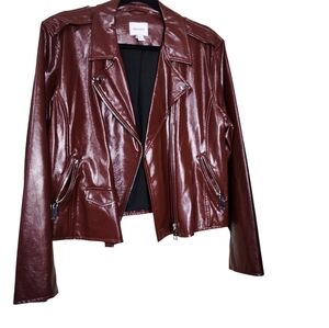 NWOT Nine West chocolate biker jacket size XL motorcycle jacket